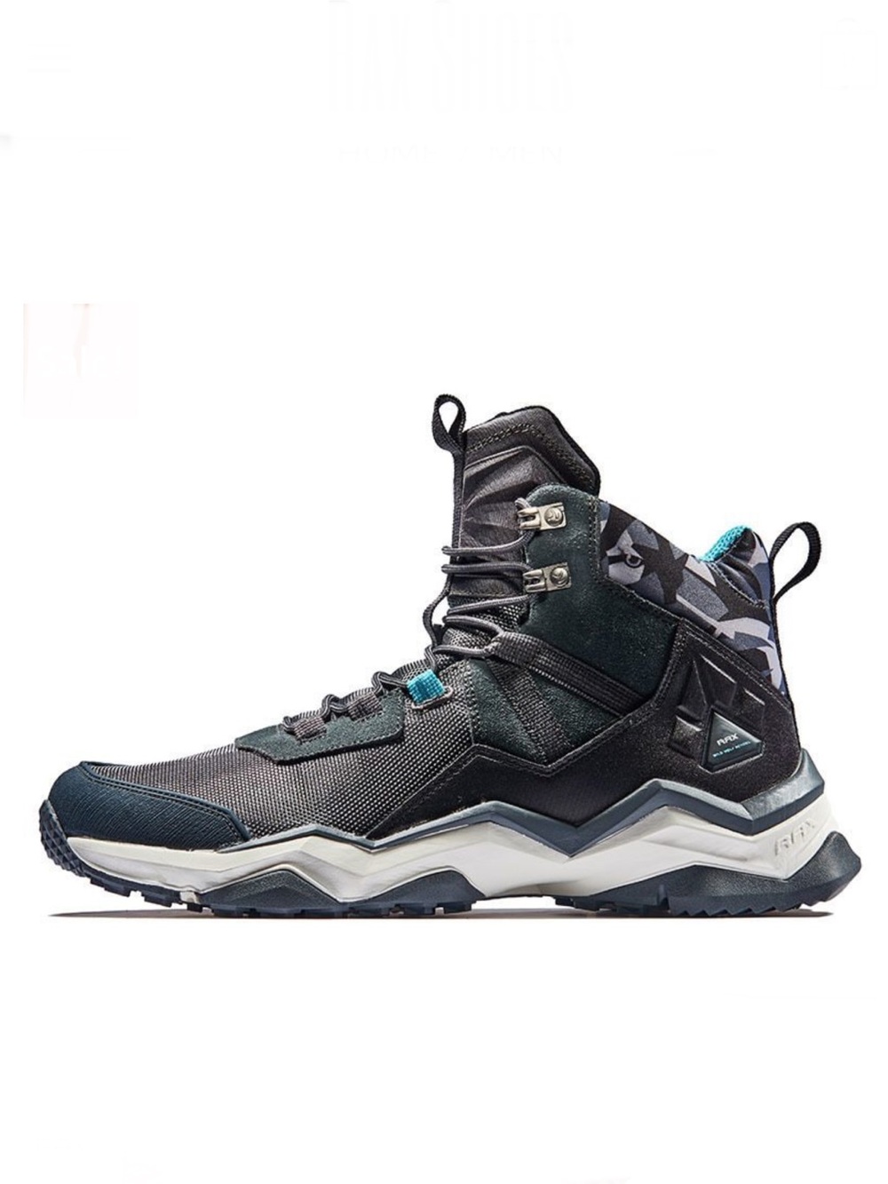 Men's Black High-Top Outdoor Performance Sneakers